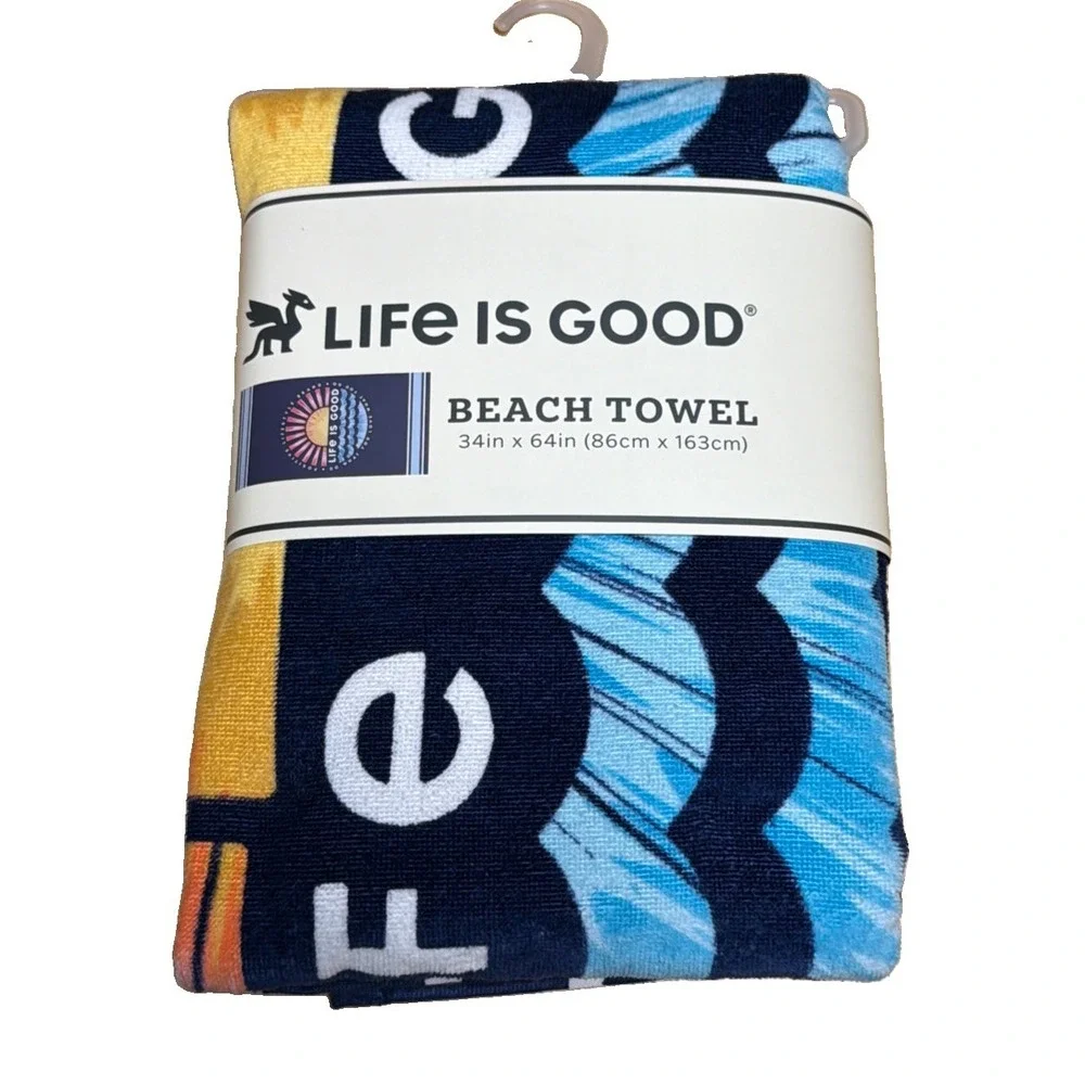 NEW LIFE IS GOOD Beach Pool Towel 34